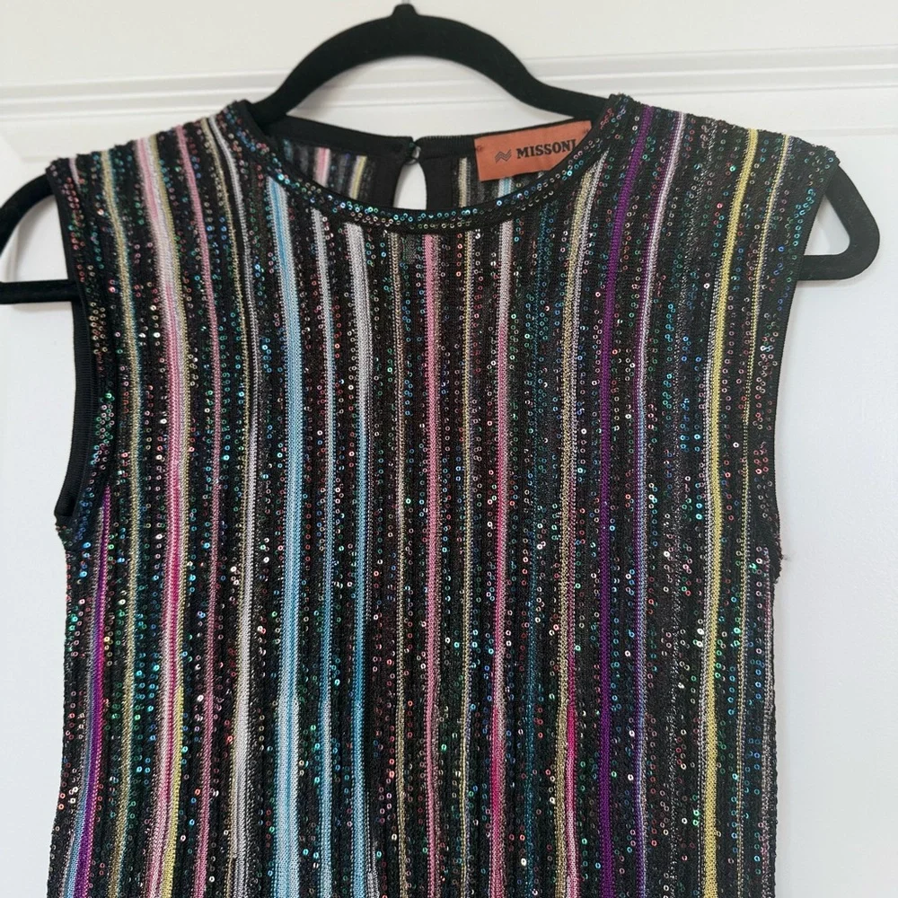 Like new Missoni Pleated sleeveless mini-dress with sequins $1,530 38 - Picture 6 of 7